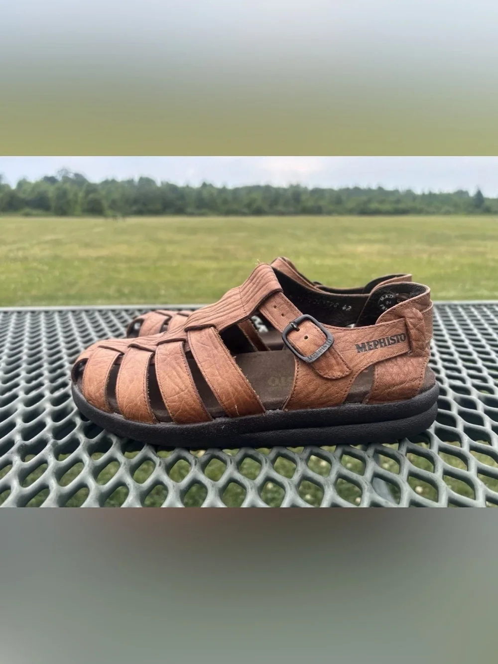 Mephisto Men's Sam Sandals Tan Grain Leather US 8 /EU 42